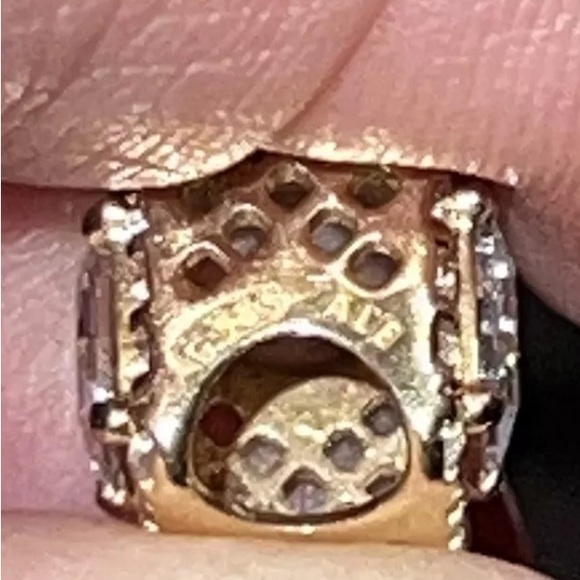 PANDORA Authentic Geometric Radiance 14K Gold Square Pandora Charm NIB 756207CZ - Picture 3 of 7